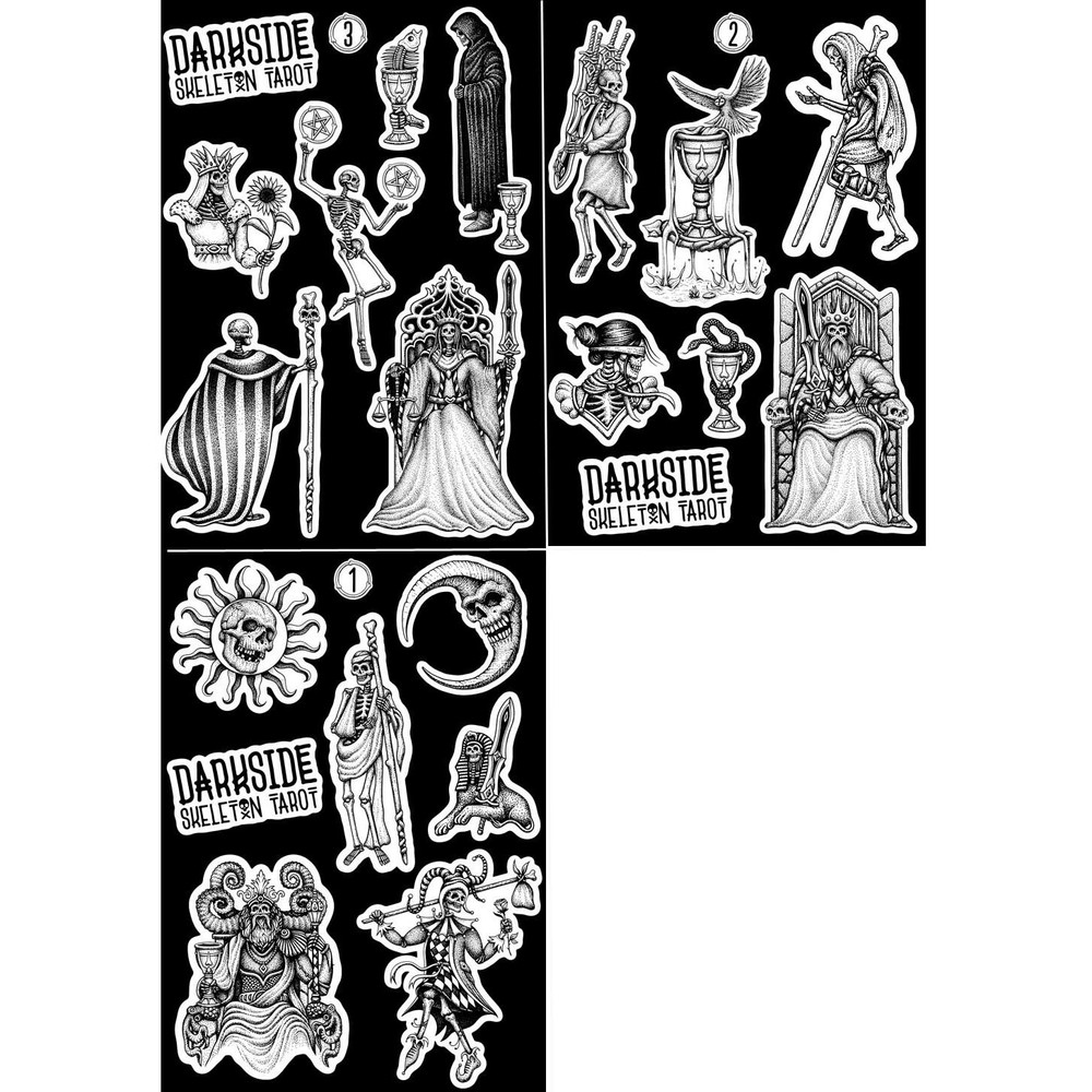 Darkside Skeleton Tarot Vinyl Sticker Pack