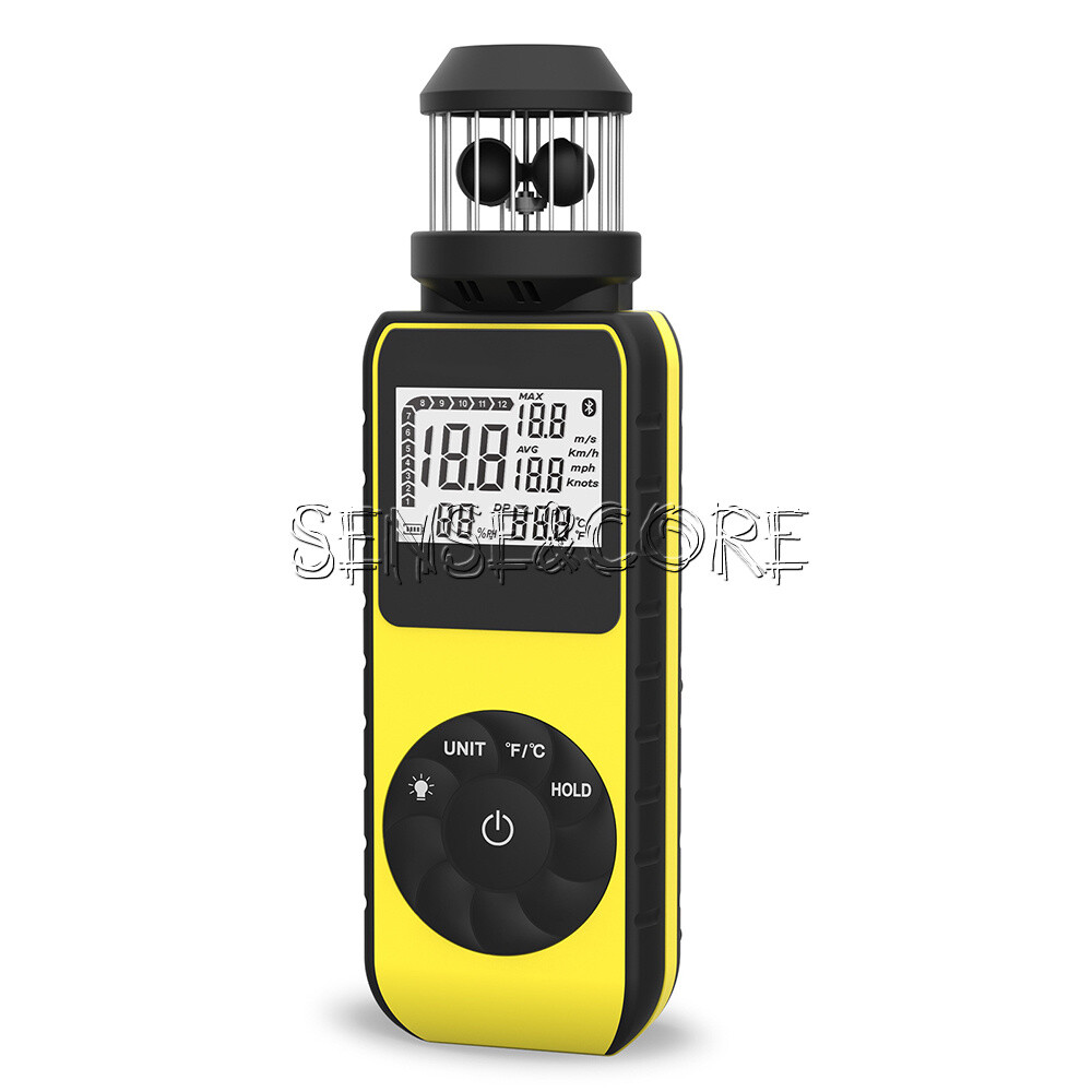 Digital Cup Anemometer Compass Measure Wind Speed Temperature 360°w/Backlight-
