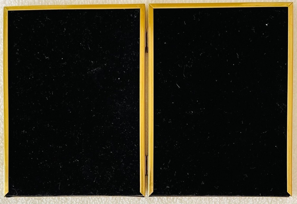 Vtg Windsor Browne Solid Brass Bi-Fold Frame, 1 side 5"x7", 1 side 5 small pics