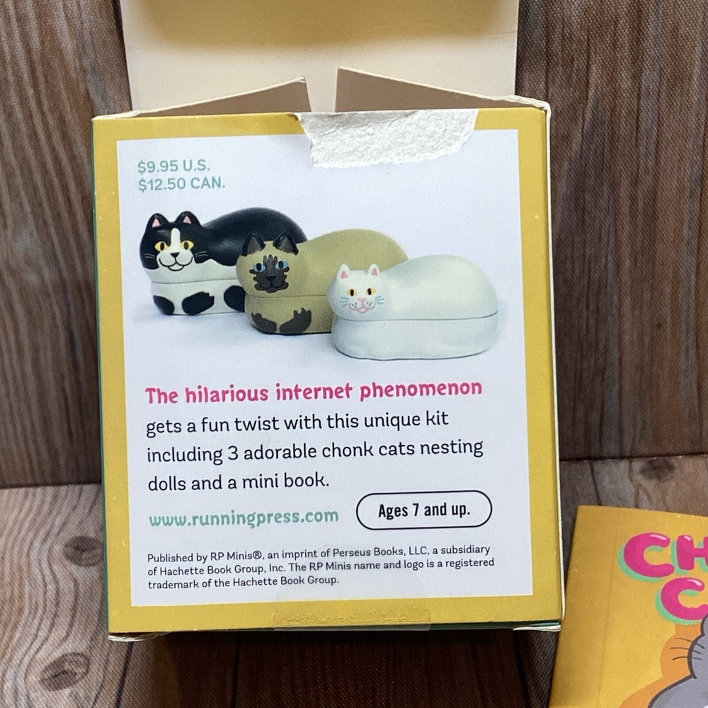 Chonk Cats 3 Pc Nesting Dolls With Mini Book