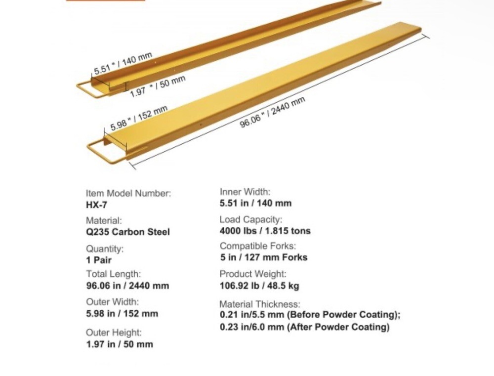Pallet Fork Extensions