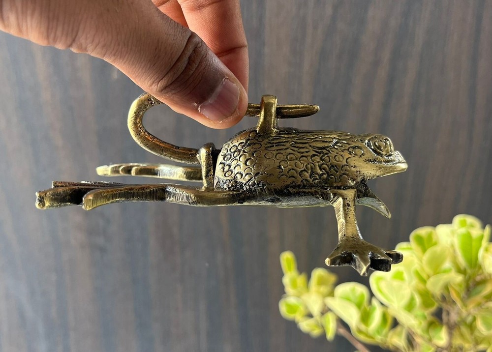 Old Vintage Brass Frog Shape Rare Tricky System Padlock