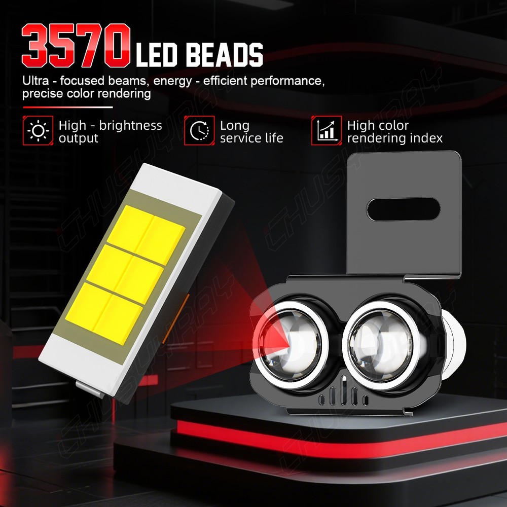 Front Bumper License Plate Mount Bracket Holder & 4pcs Led Work Light Bar White