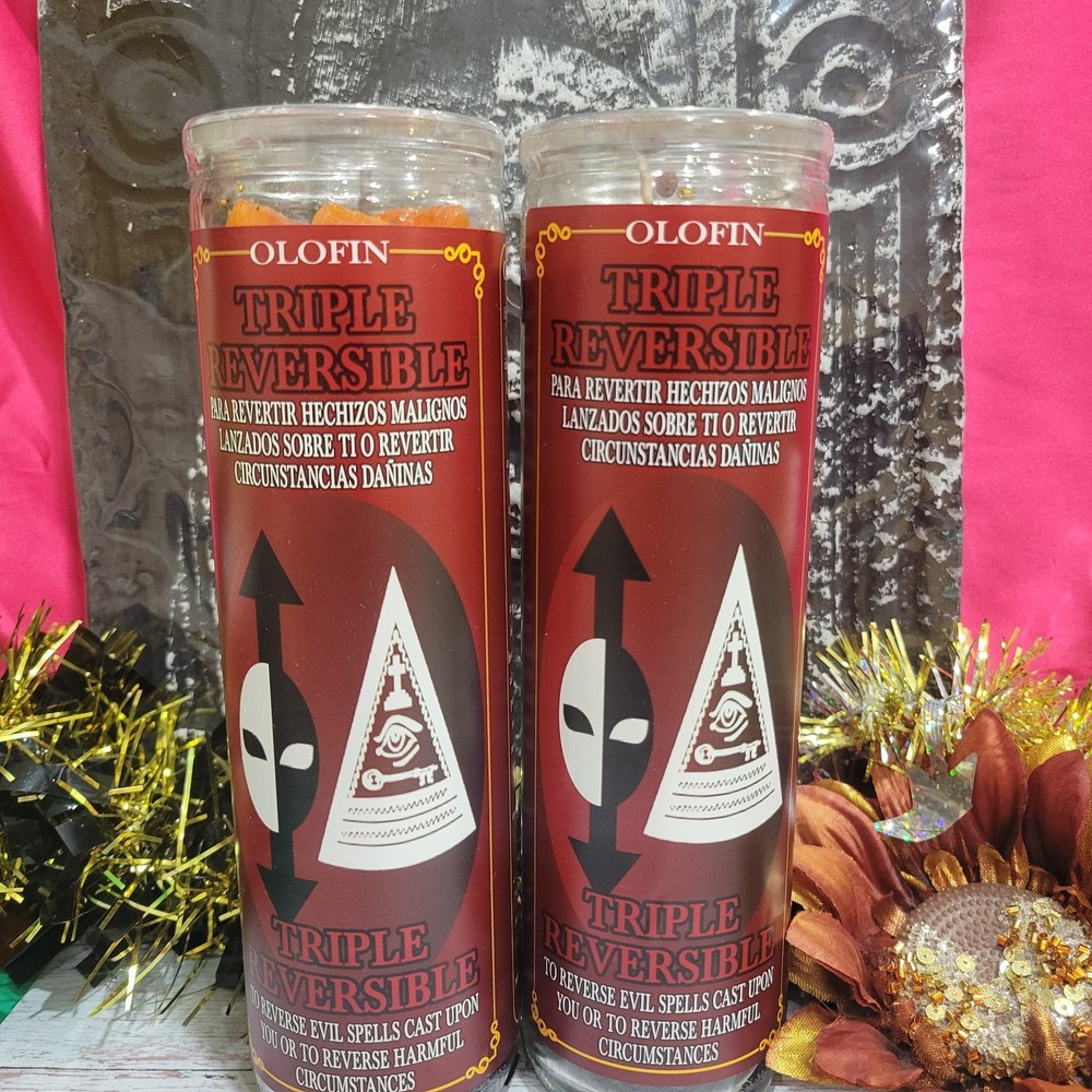 Triple Reversible Candle 2 pk Fixed And Prepared With Prayer