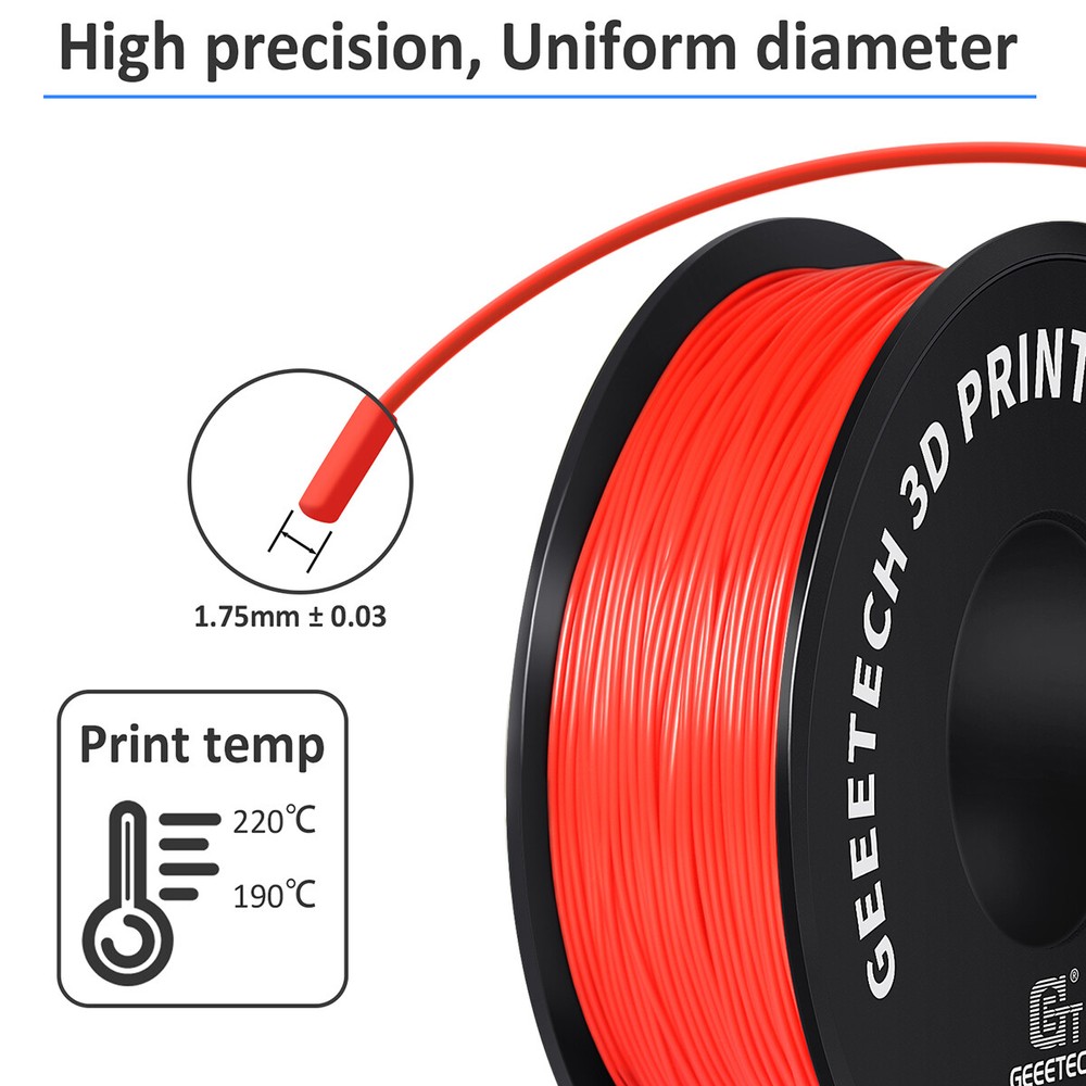 Geeetech Regular PLA Filament Red 1.75mm 1kg/Spool 3D Printer PLA Consumables