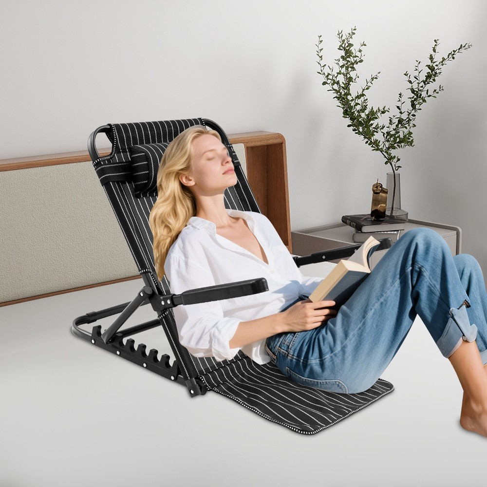 7 Position Adjustable Bed Backrest Support w/ Arms & Headrest Folding Reading