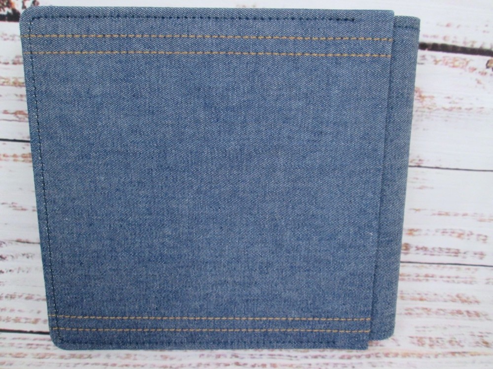 Creative Memories 7x7 Blue Denim Jean Scrapbook Strap Hinge New