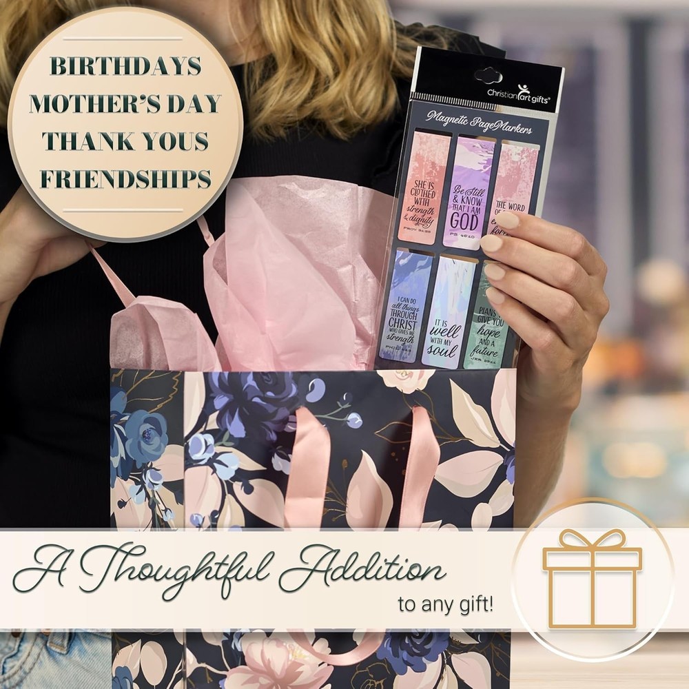 Delightful Magnetic Bookmark Set – 6 Pastel Designs Featuring Scripture Verses