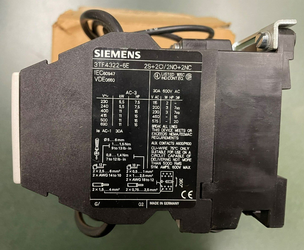 NEW SIEMENS 3TD43 REVERSING CONTACTOR
