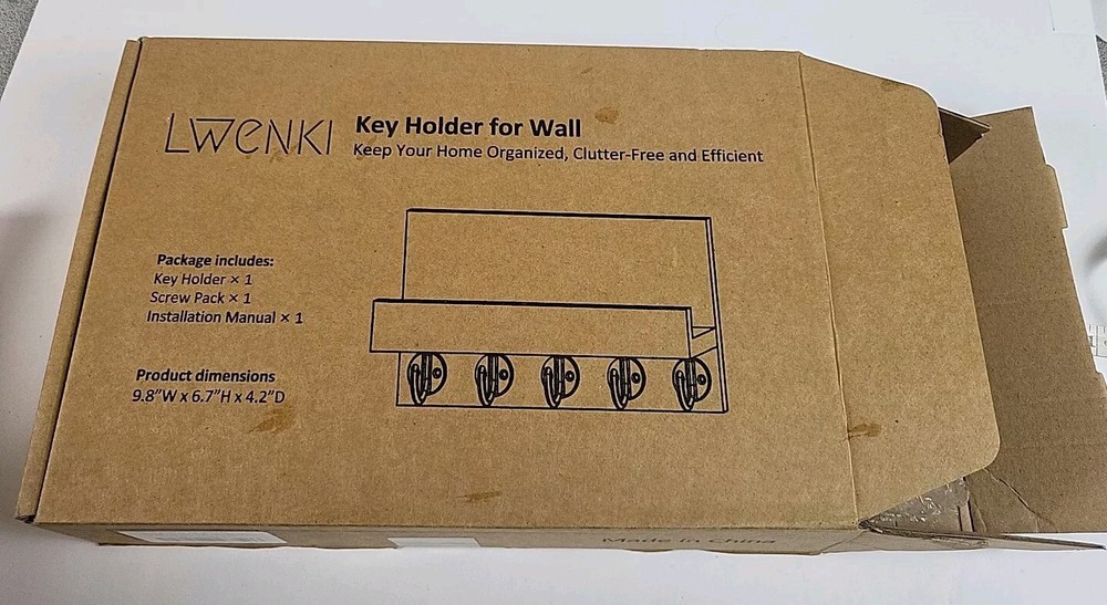 Lwenki Mail Organizer for Wall Mount – Black Key Holder