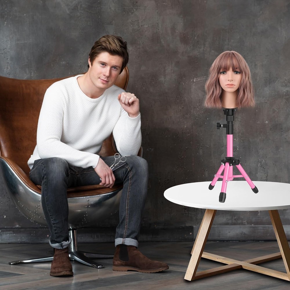 25 Inch Adjustable Mannequin Head Stand - Perfect Wig Display & Training Tool