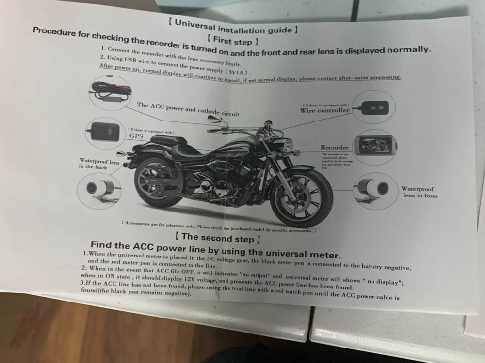 Double Lens Full HD Motorcycle Recorder