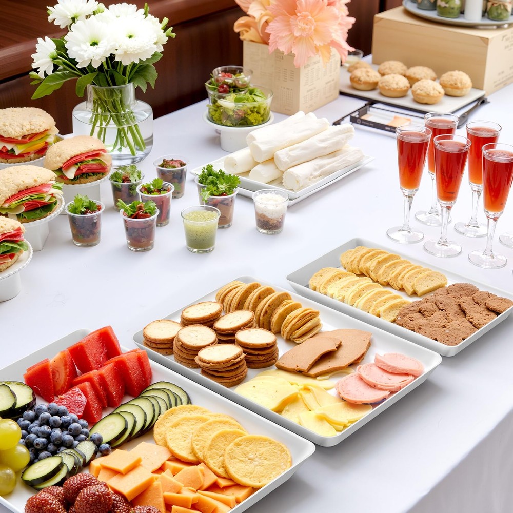 SpaceWhisper 3 Pack Serving Tray, Serving Platters for Snacks, Fruit, Cookies, D