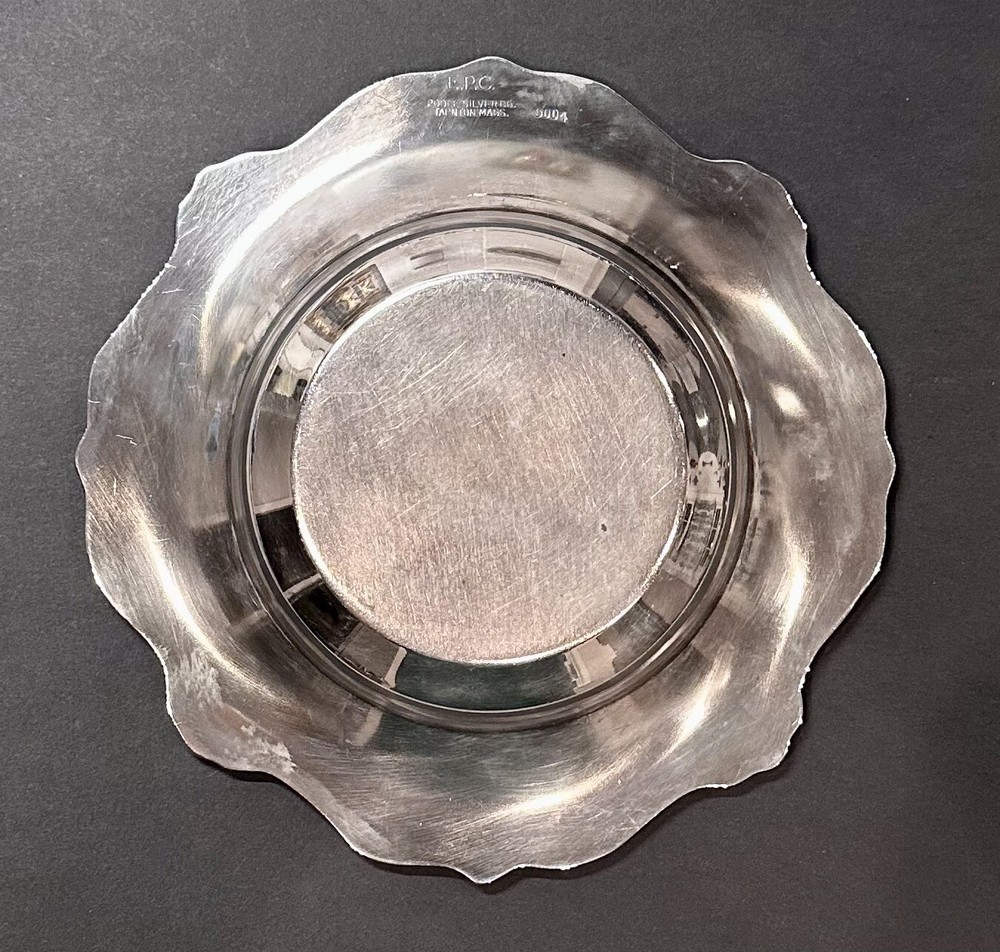 Silver Plated Bowl By Poole Silver And 6 Silver Plated Coasters.