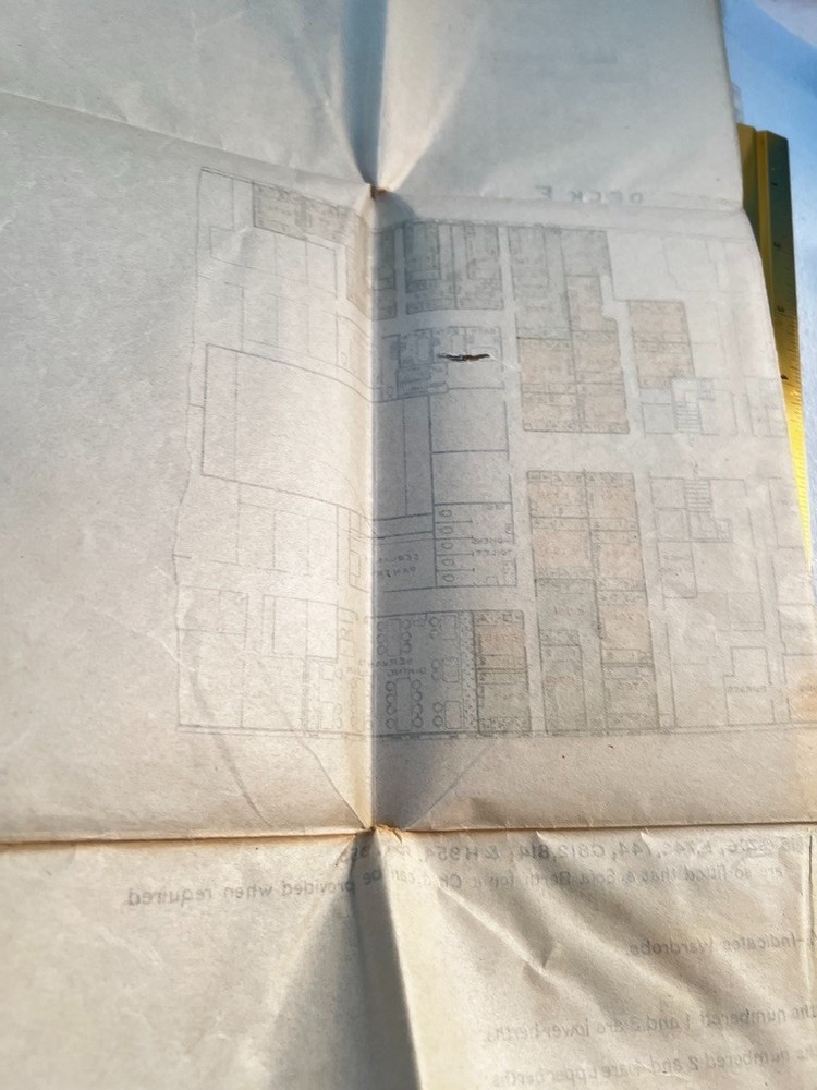 Steamship Leviathan 2nd Class Accommodation Plan August 1928 Plus Baggage Ticket