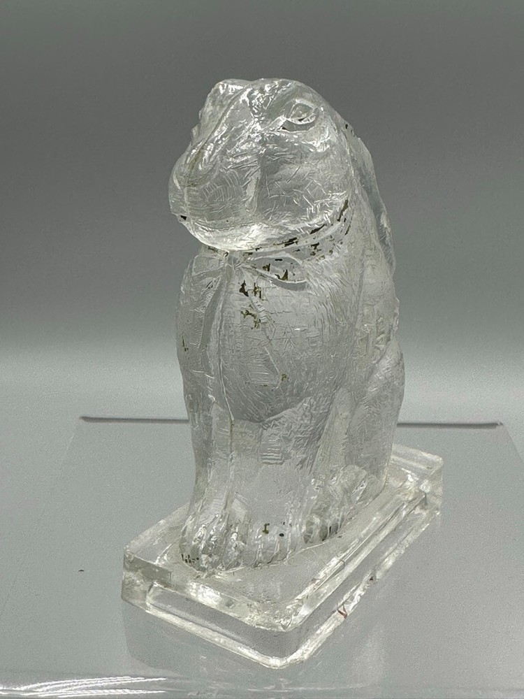 Antique EASTER BUNNY Rabbit with Laid Back Ears Glass CANDY CONTAINER A&E 616