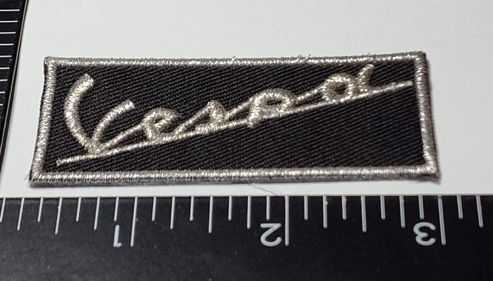 Vespa Black Chrome Patch Scooterists Mod Hook Loop Tac Patch High Quality Patch