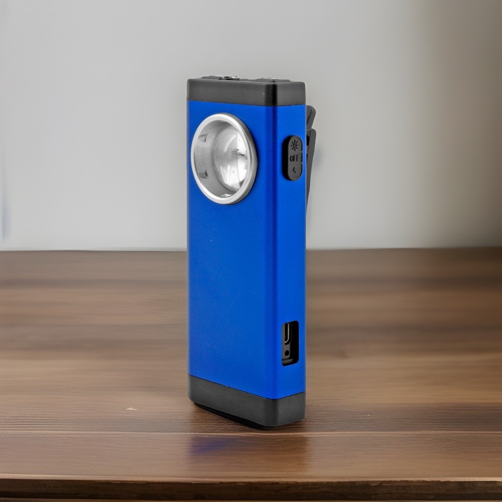 Thunder Blast Belt Clip Stun Gun and Flashlight - Blue