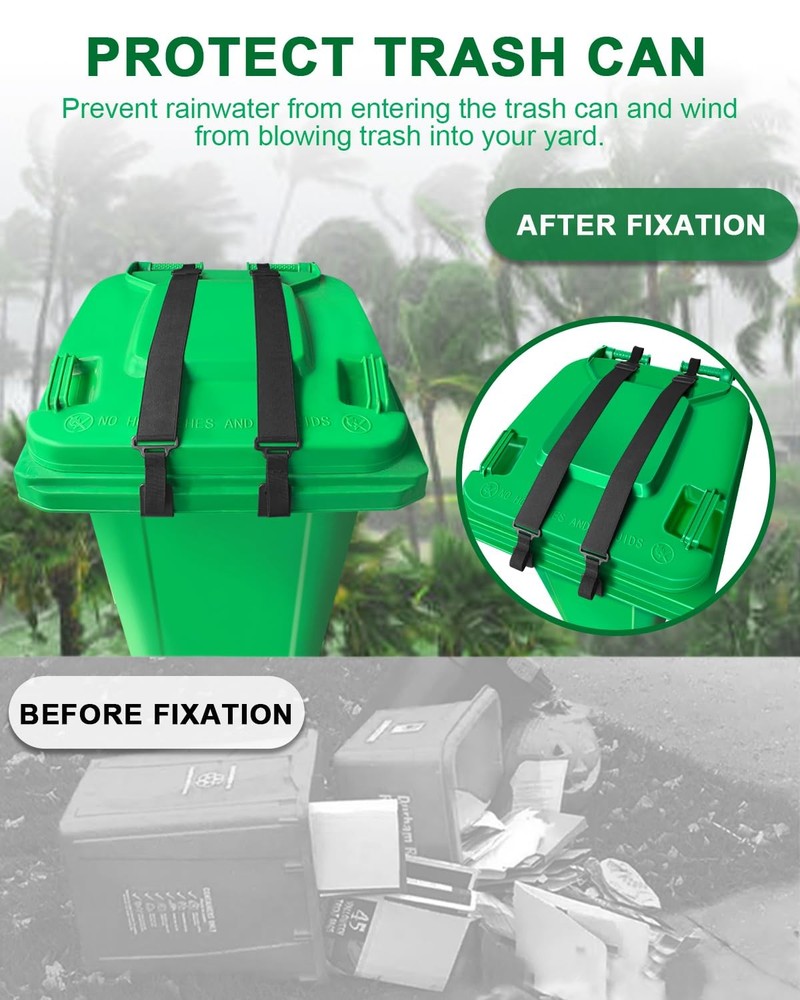 Adjustable Double Claw Trash Can Lock Strap Garbage Can Lid Locks Organization