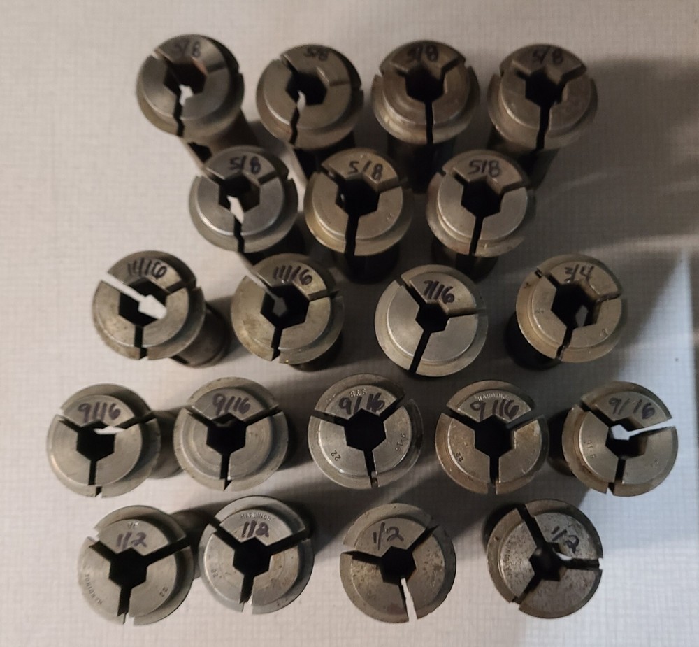 VARIOUS COLLETS HEX SIZE 22 HARDINGE