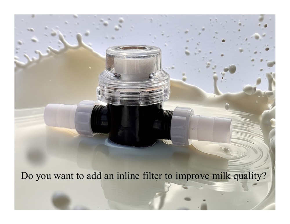Mitty Dairy Inline filter for cow or goat milking machine with Spare Filter