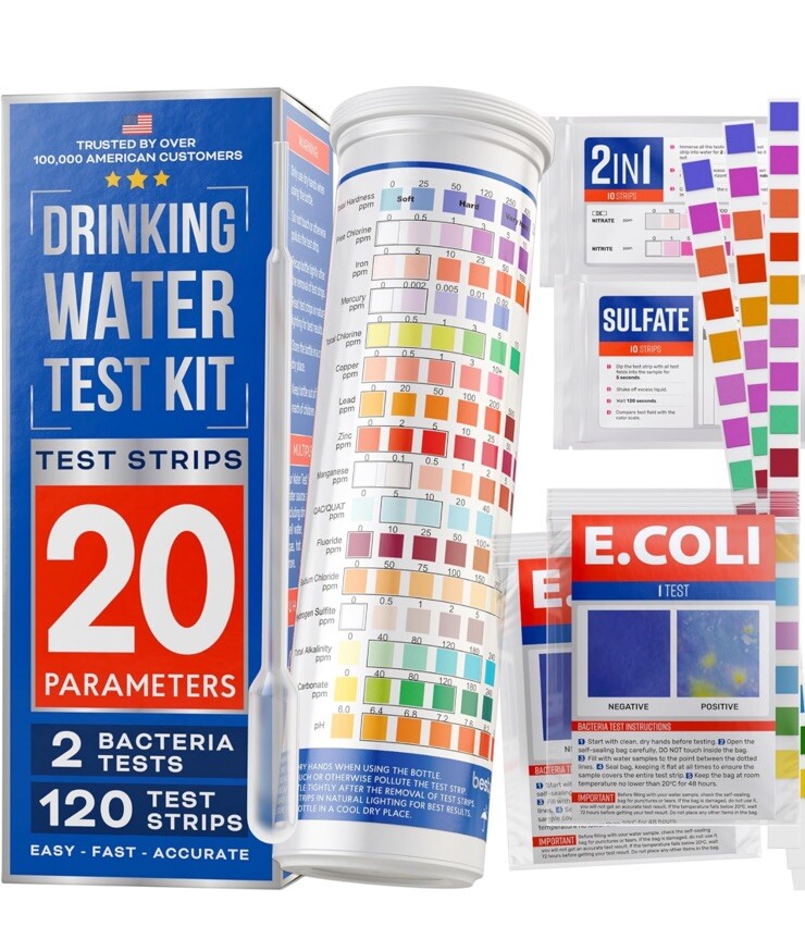 Drinking Water Test Strips- 16 In 1 100 Strips- Open Box 20 Parameters