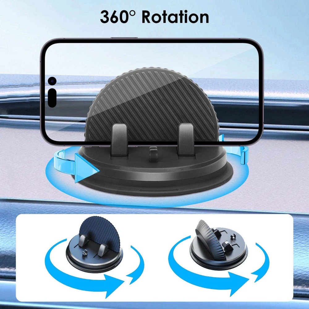 Car Dashboard Holder for Smartphone GPS Tablet with 360 Degree Rotating Base