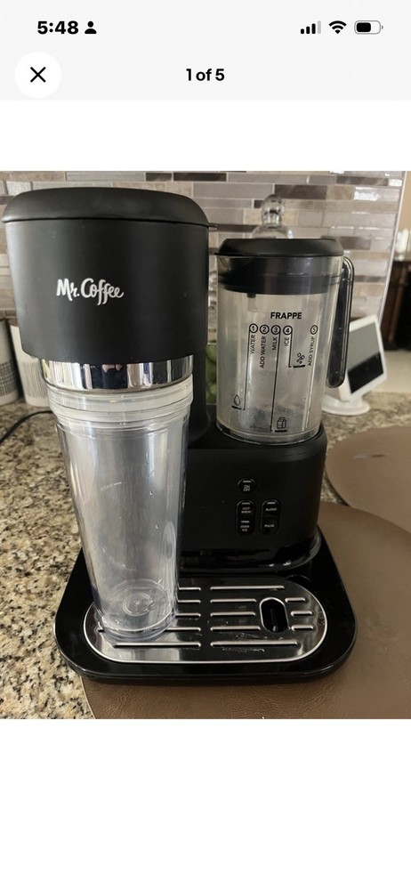 Mr. Coffee Frappe Maker Black Filter Machine for Iced Coffee with Blend Function