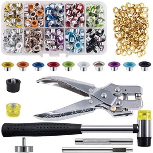 Complete 406Pcs Eyelet Grommet Kit with Tools - Perfect for Leather & Fabric