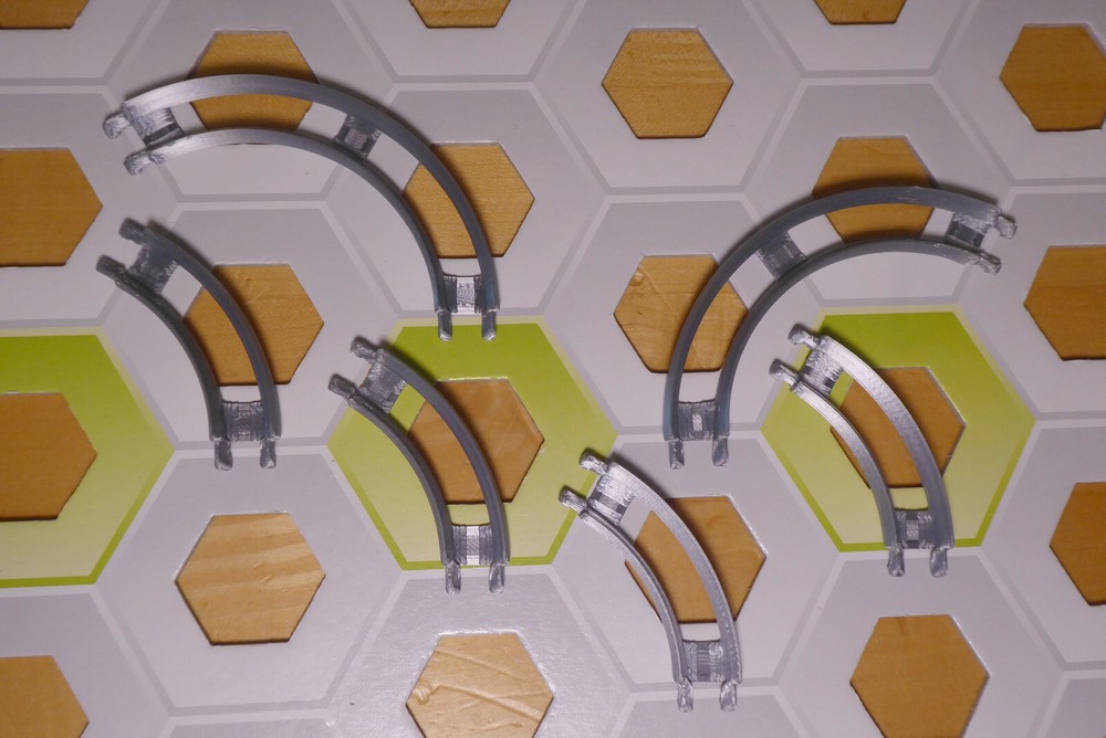 6 x Gravitrax Compatible 60 Degree Curve Rails; 3D Printed