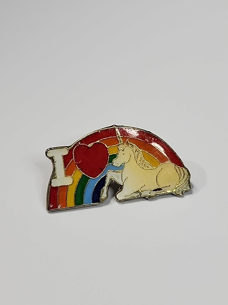 I Love Unicorns & Rainbows Lapel Pin