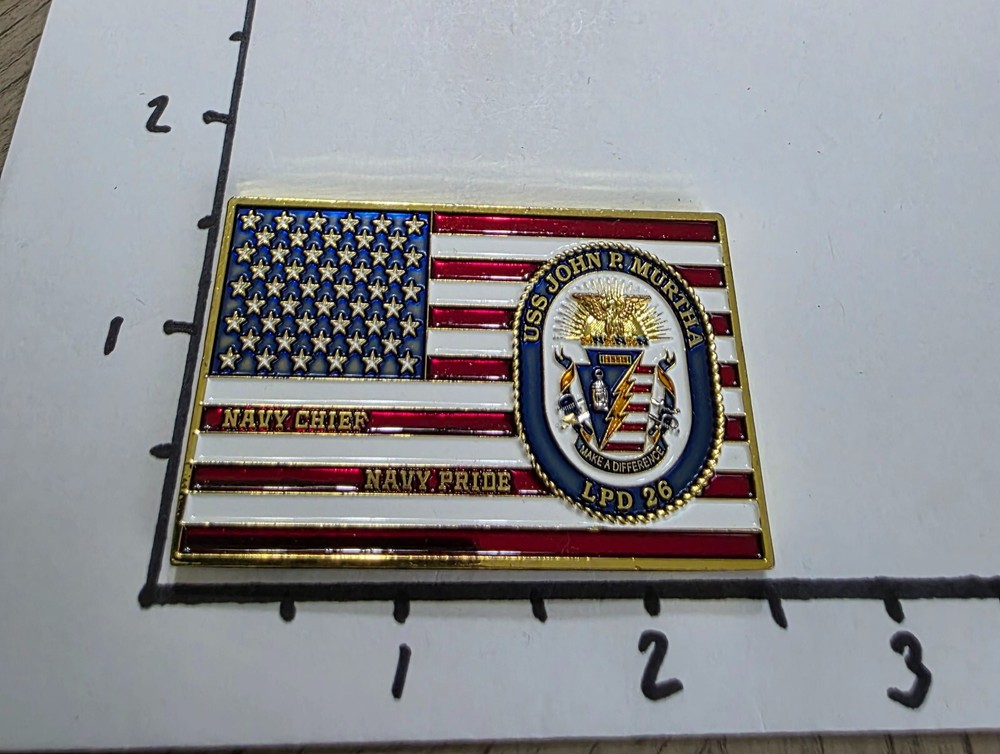 USS JOHN P. MURTHA LPD 26 CHIEF'S MESS CHALLENGE COIN