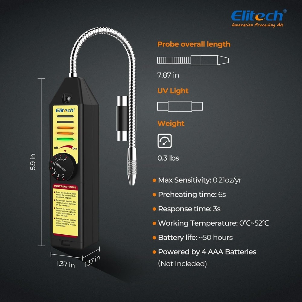 Versatile R134A and R410A Leak Detector – Fast Response & Adjustable Sensitivity