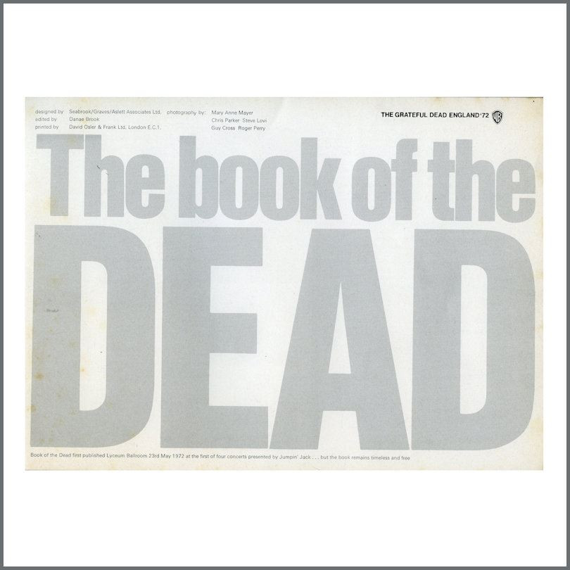 The Grateful Dead 1972 Tour Programme (UK)