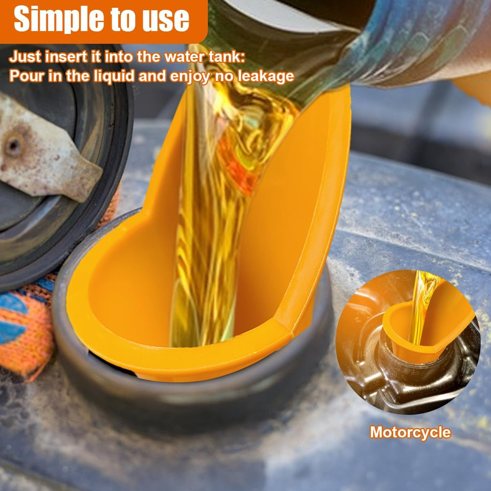 Long Neck Oil Funnel, Plastic Spill Saver Funnels, Multi-Function Funnel for All