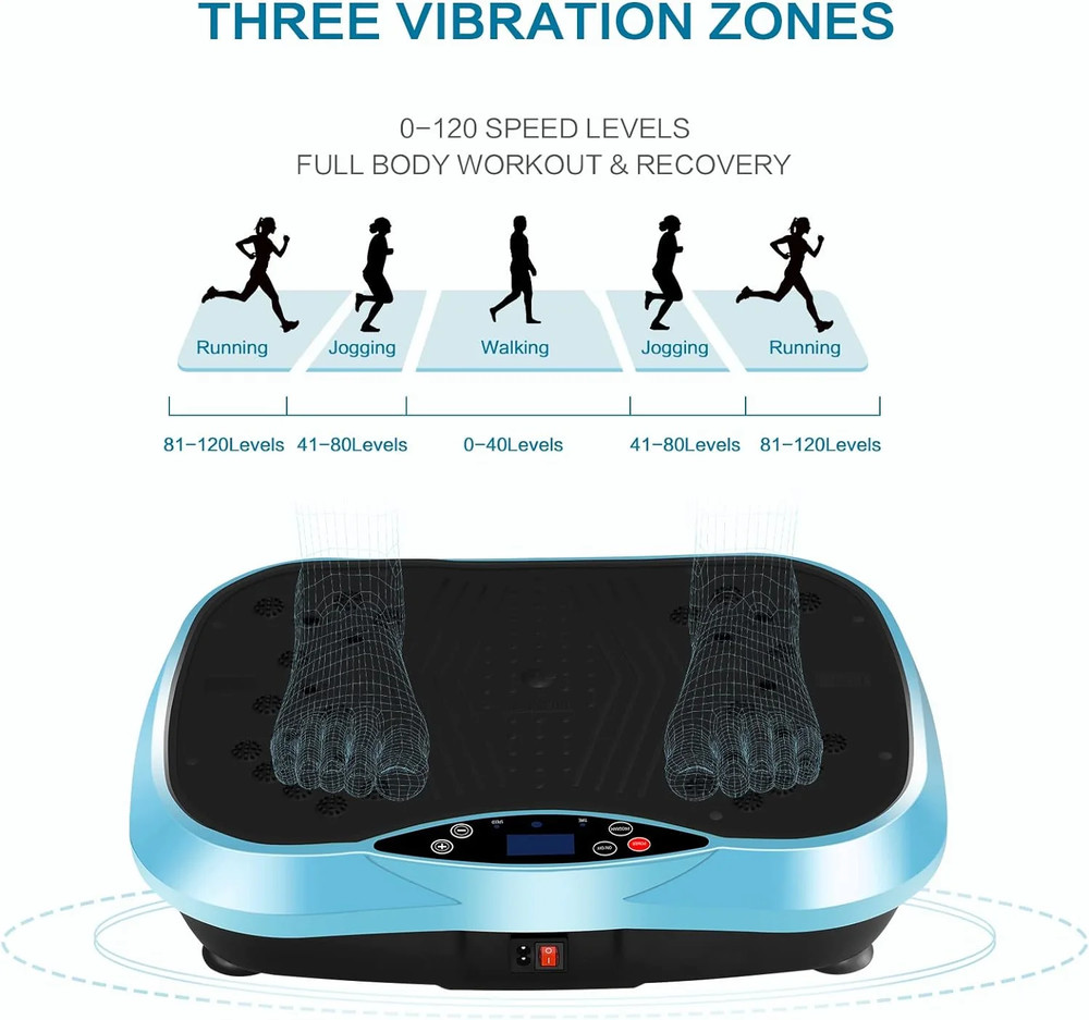 Vibration Plate Exercise Machine with Exercise Bands and Remote Control for Ab &