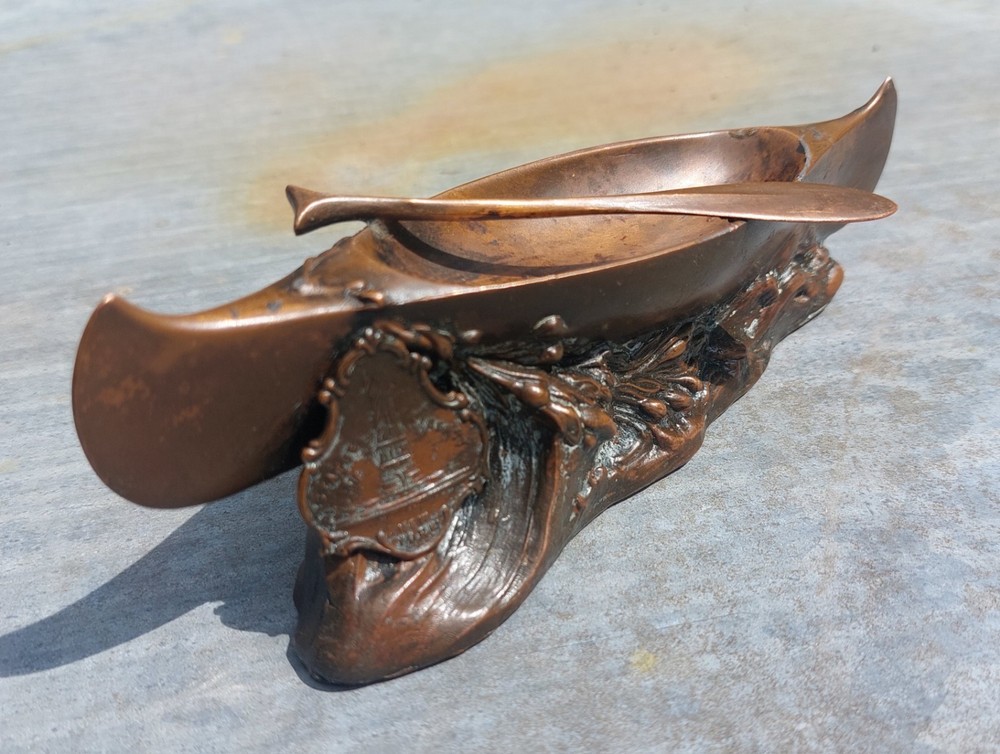 Bronze Canoe Shaped Sculpture