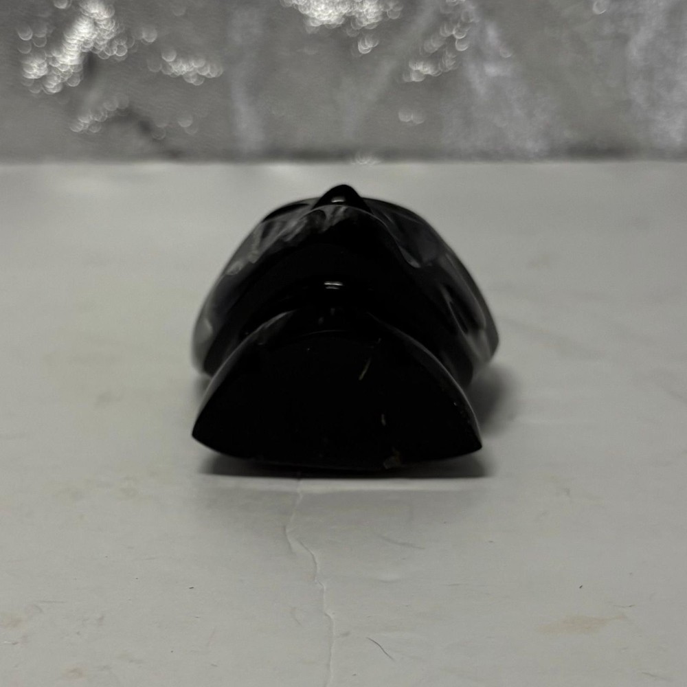 Hand Carved Black Onyx Stone Head
