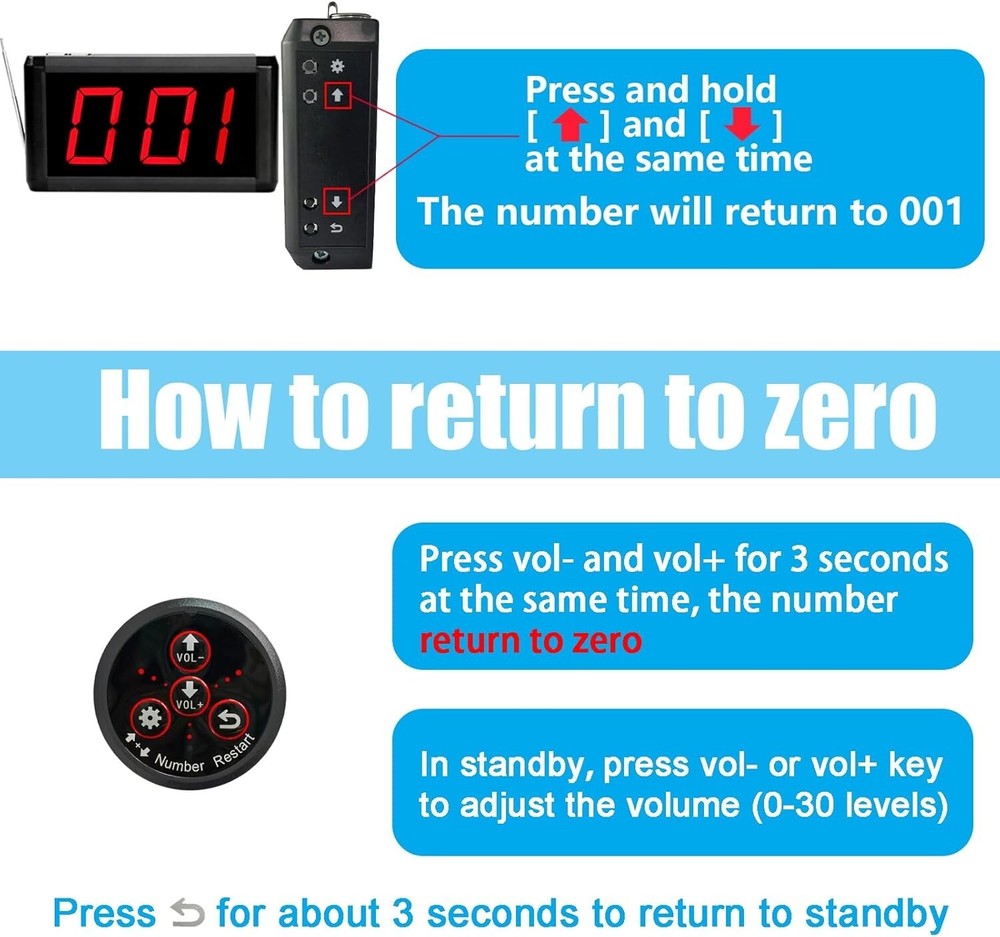 Que Calling Number System Wireless Pager Restaurant Queue Management System