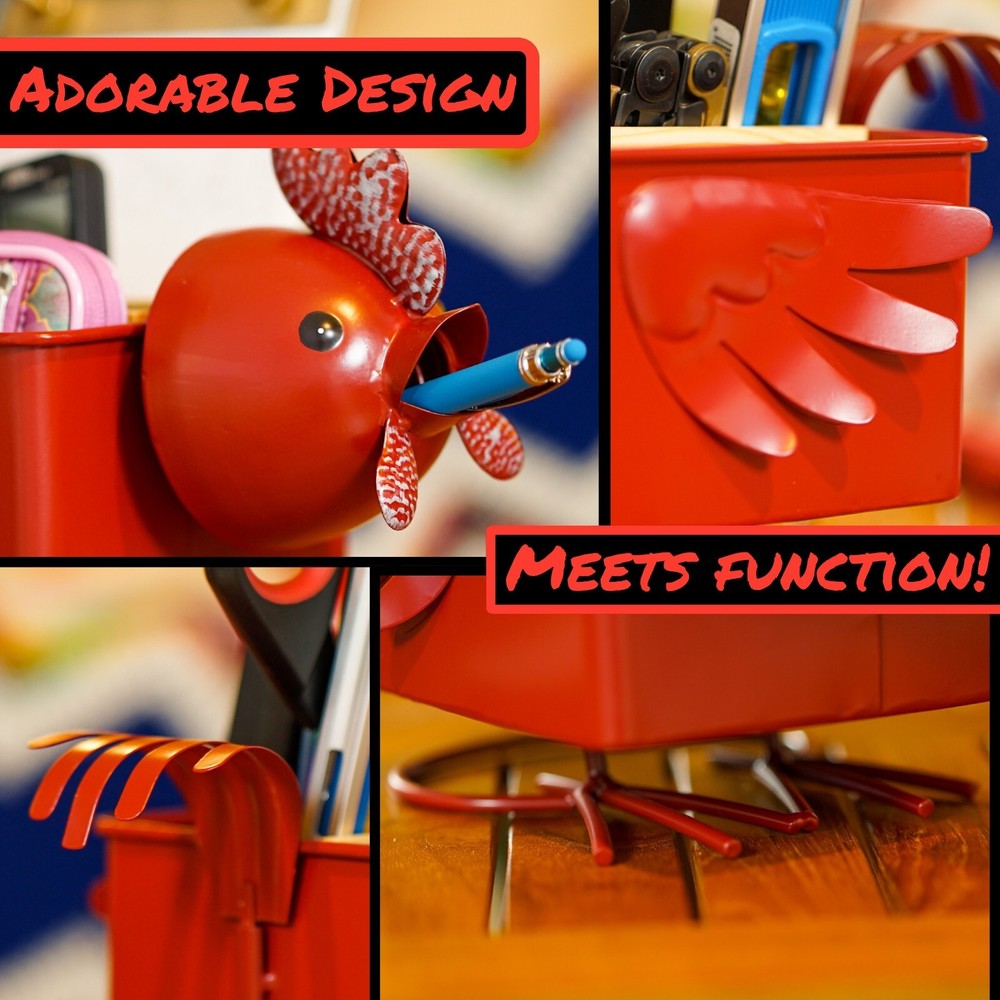 Made Easy Kit Desk Organizer, with Module Compartments (Red Rooster)