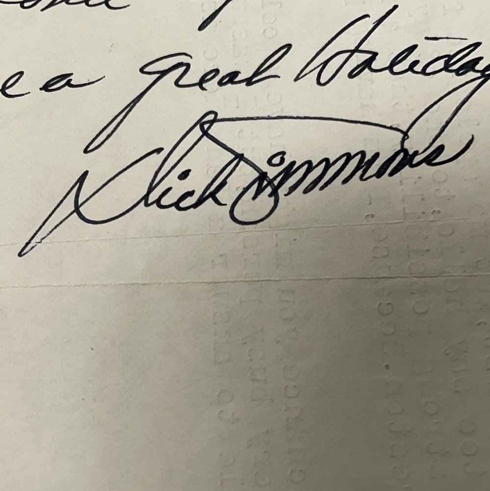 Dick Simmons autographed letter JSA certified