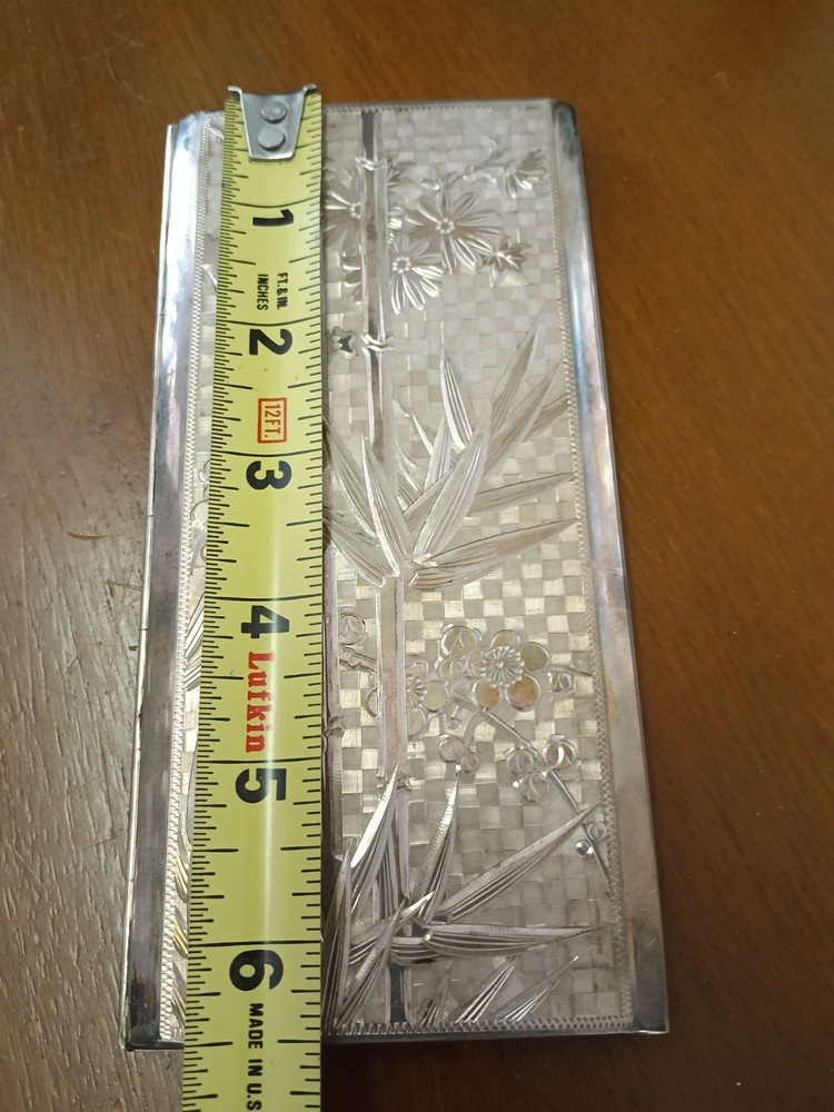 Stunning Large 950 Fine Silver Japanese Cigarette Case