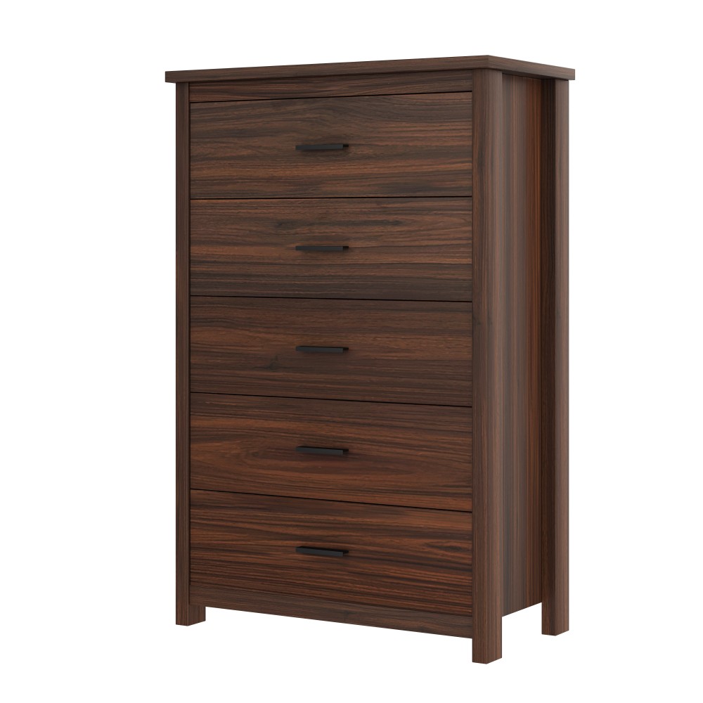 Queen Bedroom Set w/ Storage Headboard & Charging Station, 4-PC Walnut