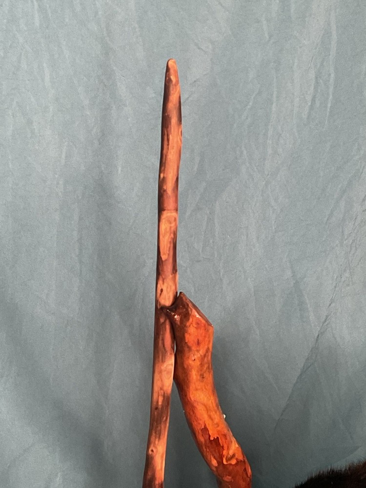 Hand made oak Magic Wand Wit Granate Stone