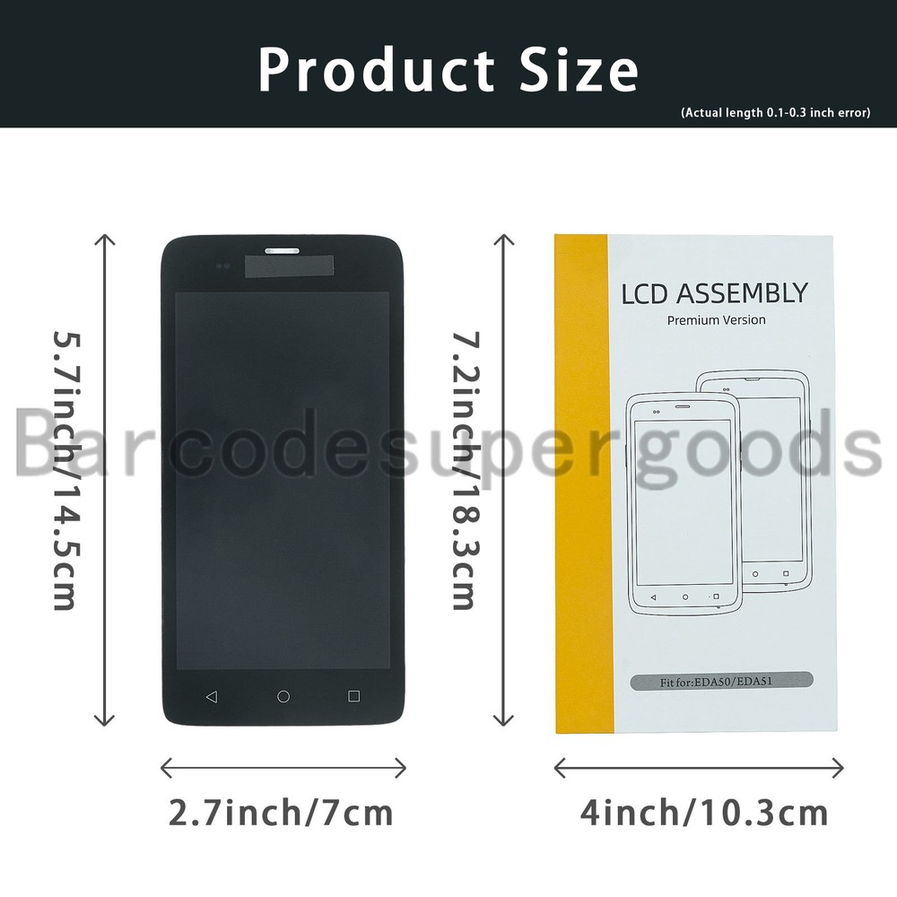 LCD Module Display with Touch Screen Digitizer Replacement for Honeywell EDA51