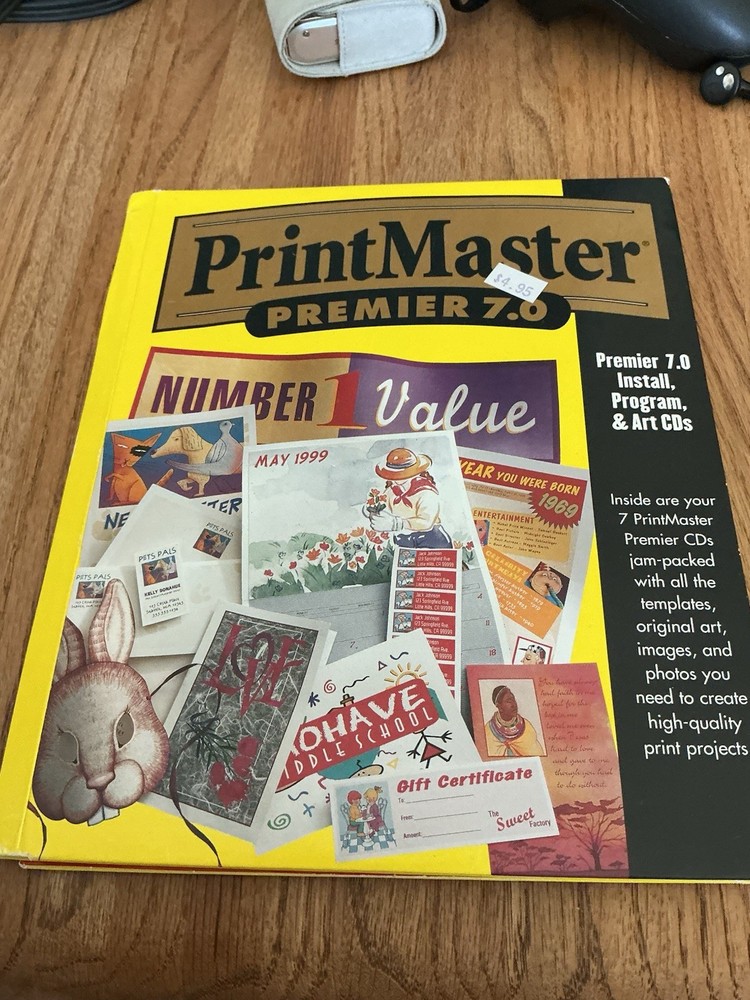 PrintMaster Premier 7.0 Windows Graphics Desktop Publishing Software Computer