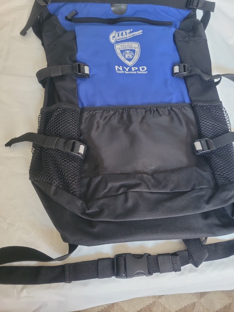 Vintage NYPD Large Backpack Blue / Black Ex