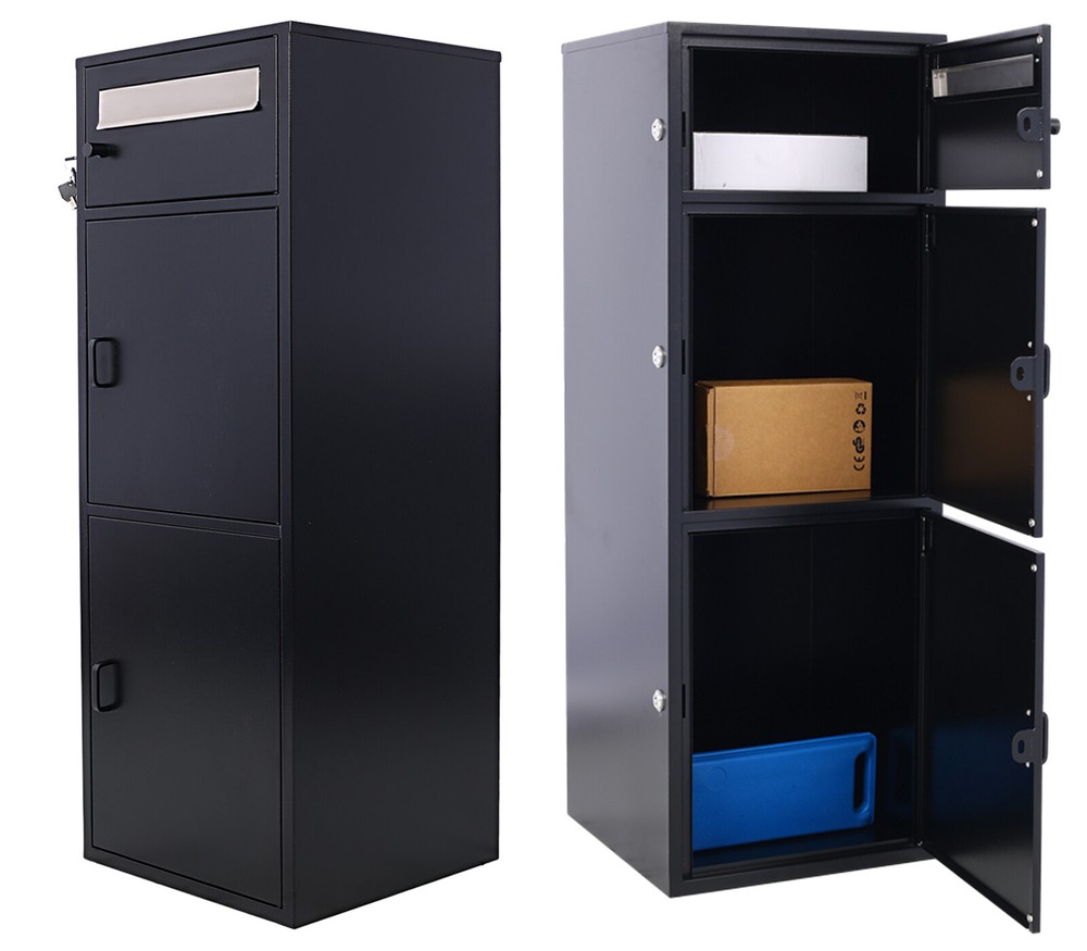 Large Package Delivery Boxes Galvanized Steel Parcel Drop Mailbox w/Locking