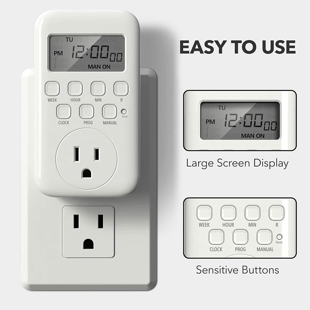 BN-LINK Digital Timer Outlet, 7 Day Heavy Duty Programmable Timer
