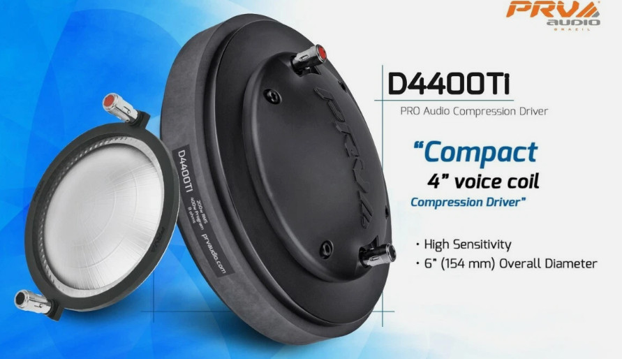PRV Audio D4400Ti  2" Exit Titanium Compression Driver  8 Ohms 400 Watts 1X